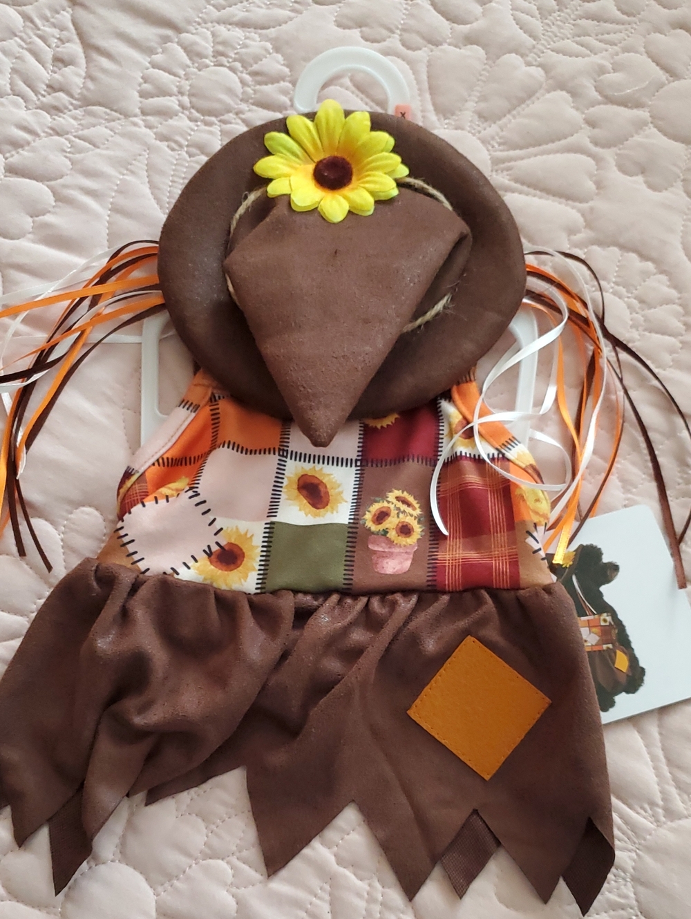 Kids Brown Sunflower Scarecrow Costume Dress